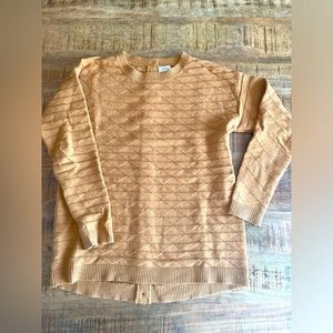 Pixley mustard yellow back button down sweater